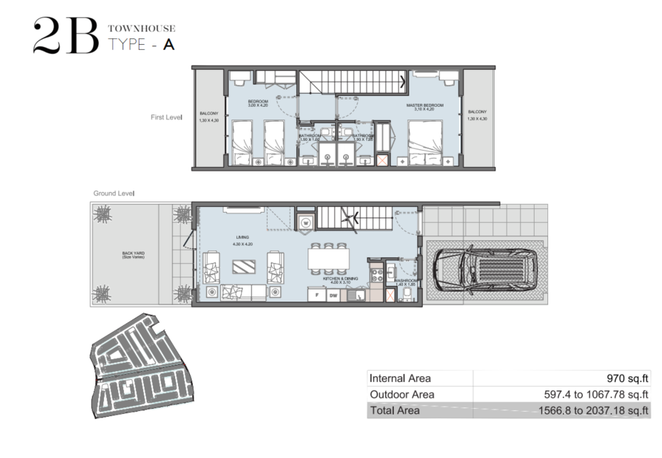 Floor plan 2 Bed Townhouse Reportage Village