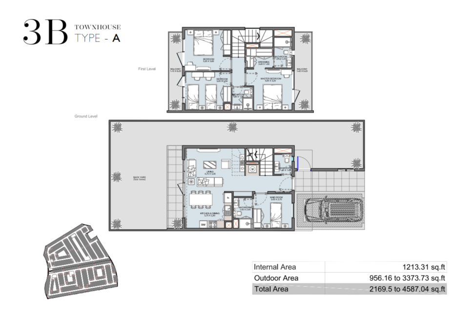 Floor plan 3 Bed Townhouse Reportage Village