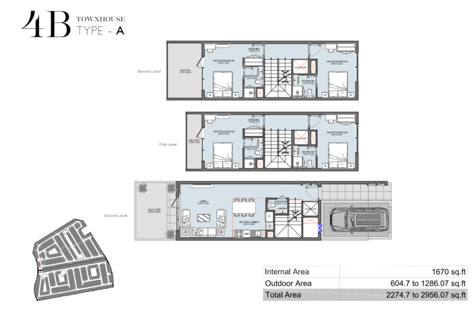 Floor plan 4 Bed Townhouse Reportage Village